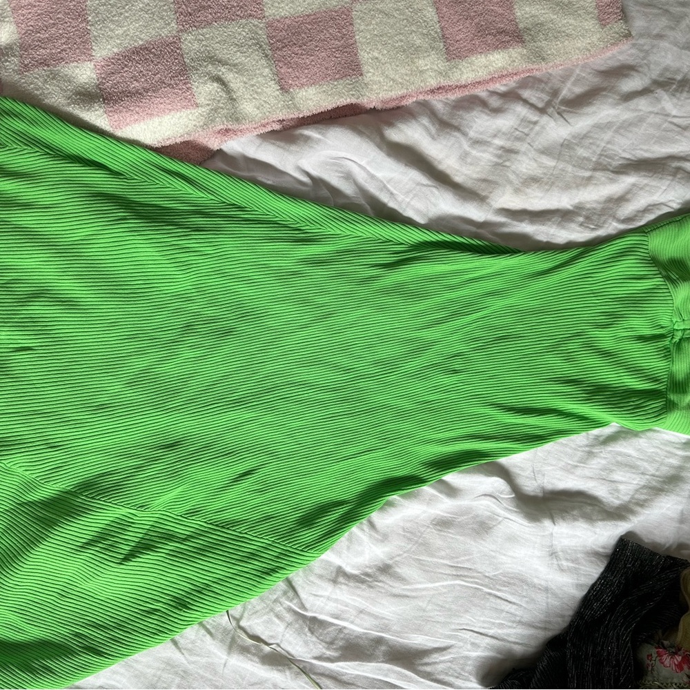 Vibrant Green Pleated Skirt